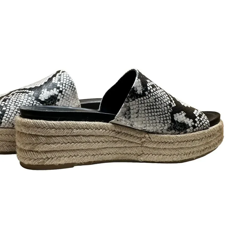 Franco Sarto Tola Espadrille Snake Print Sandal Slide 8.5